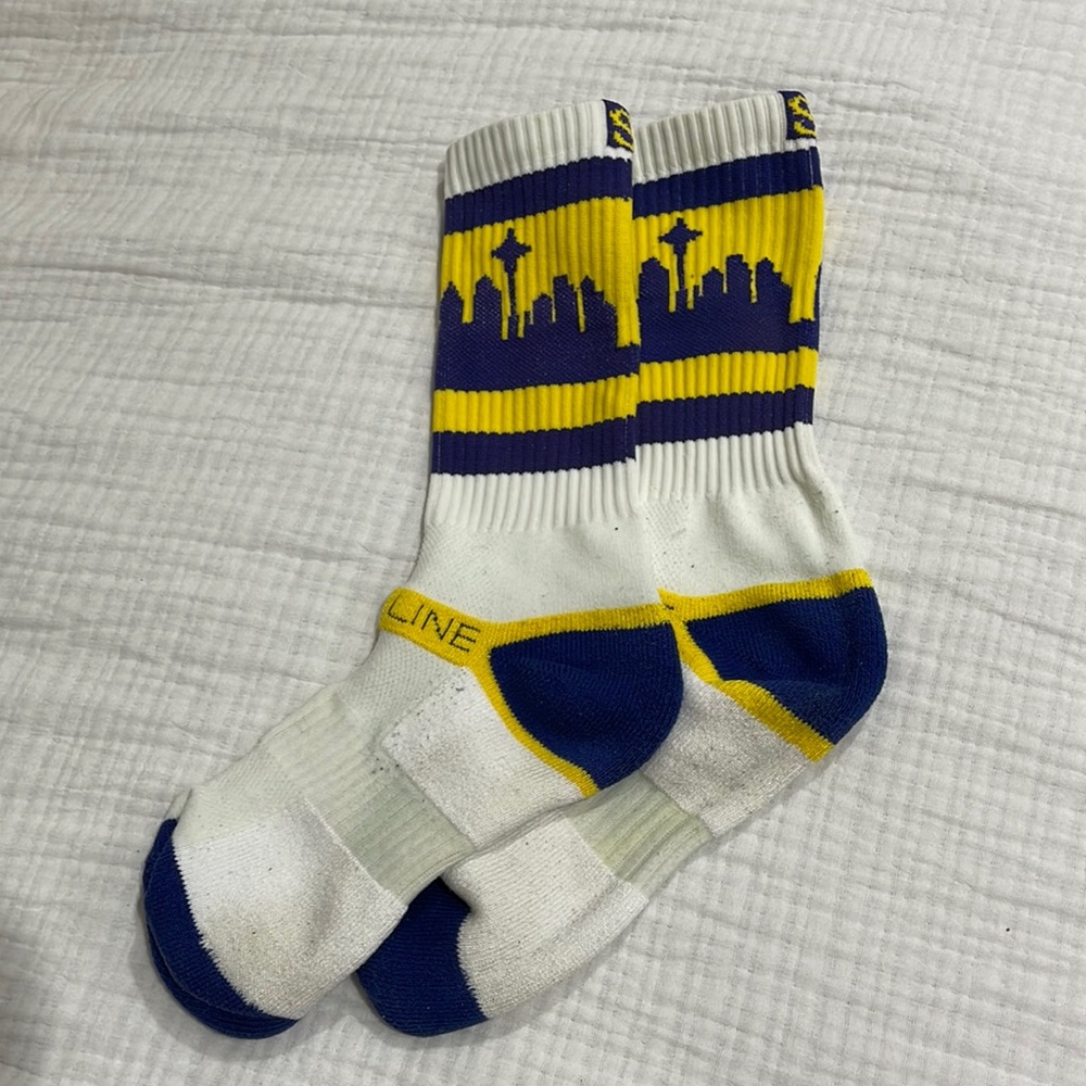 blue and gold seattle, washington inspired basketball socks!